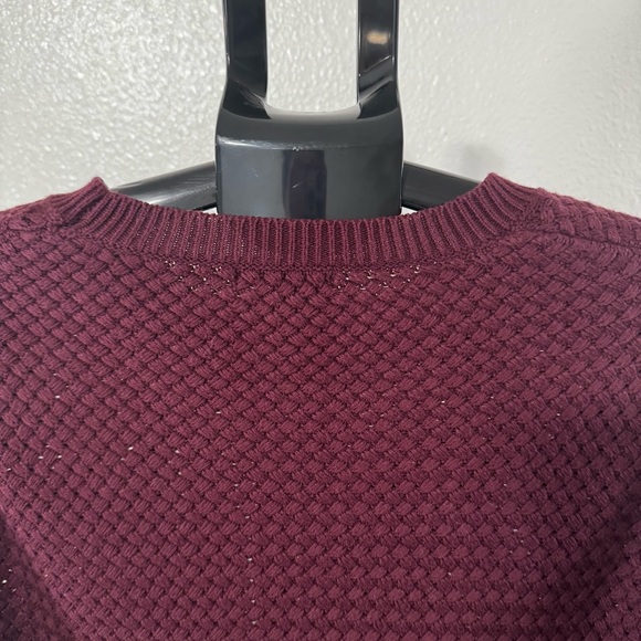 Preppy Knit Crew Neck Sweater with Tan Elbow Patches - Picture 5 of 10